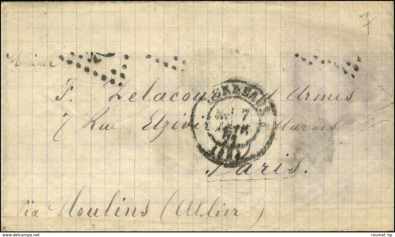Càd BORDEAUX (32) 7 JANV. 71 (affranchissement Absent) Sur Boule De Moulins Avec Texte Daté De Liège Le 31 Décembre 1870 - War 1870