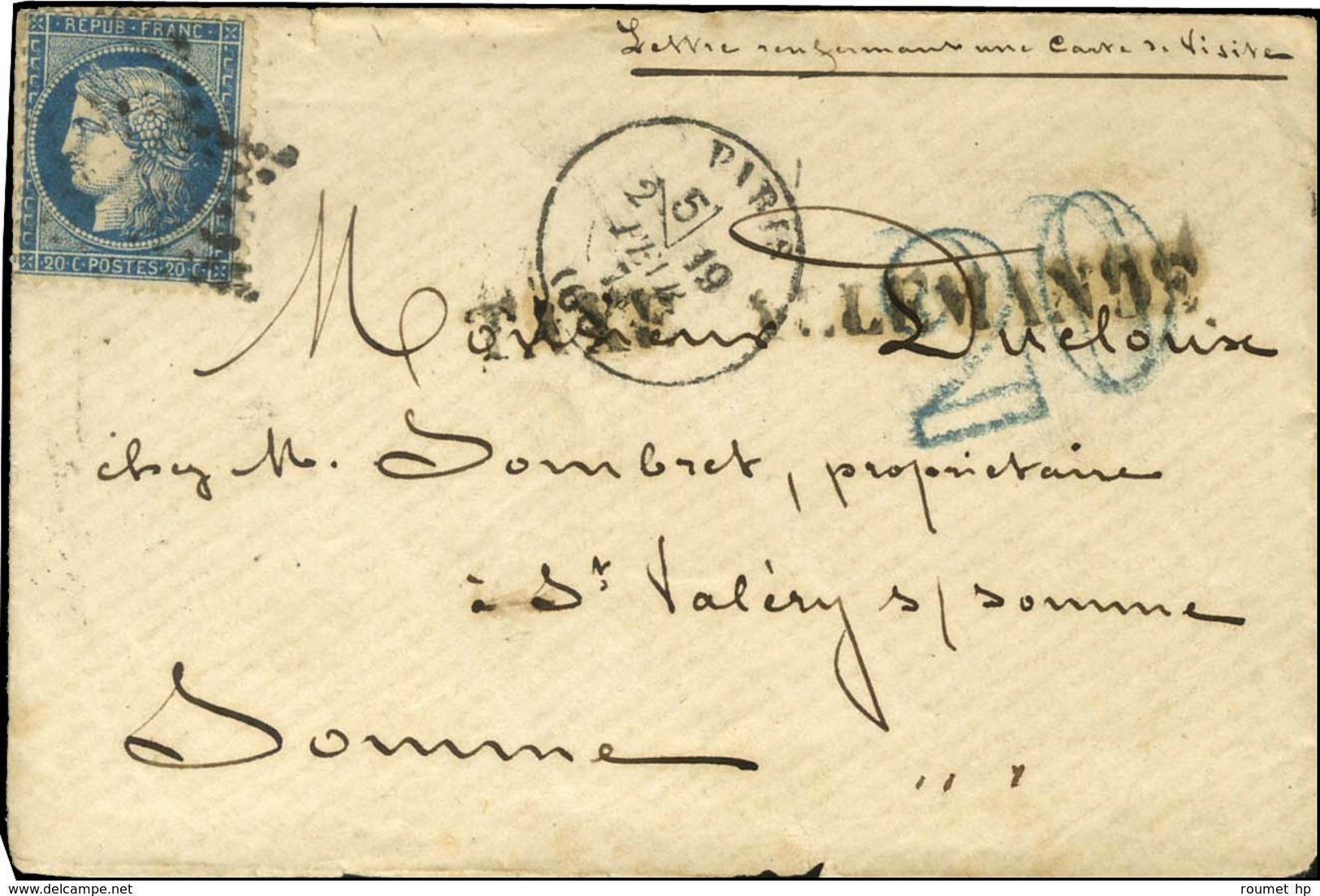 Etoile / N° 37 Càd PARIS (60) 19 FEVR. 71 Sur Lettre Avec Texte Pour St Valéry Sur Somme. Cachet Lineaire TAXE ALLEMANDE - War 1870