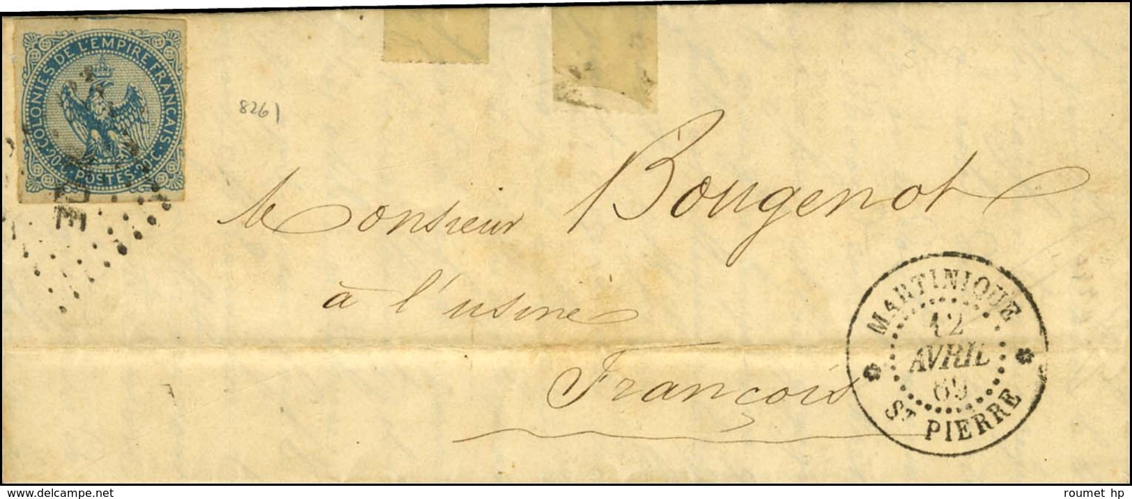 Losange MQE / CG N° 4 Càd MARTINIQUE / St PIERRE Sur Lettre Locale Pour François. 1869. - TB / SUP. - R. - Other & Unclassified