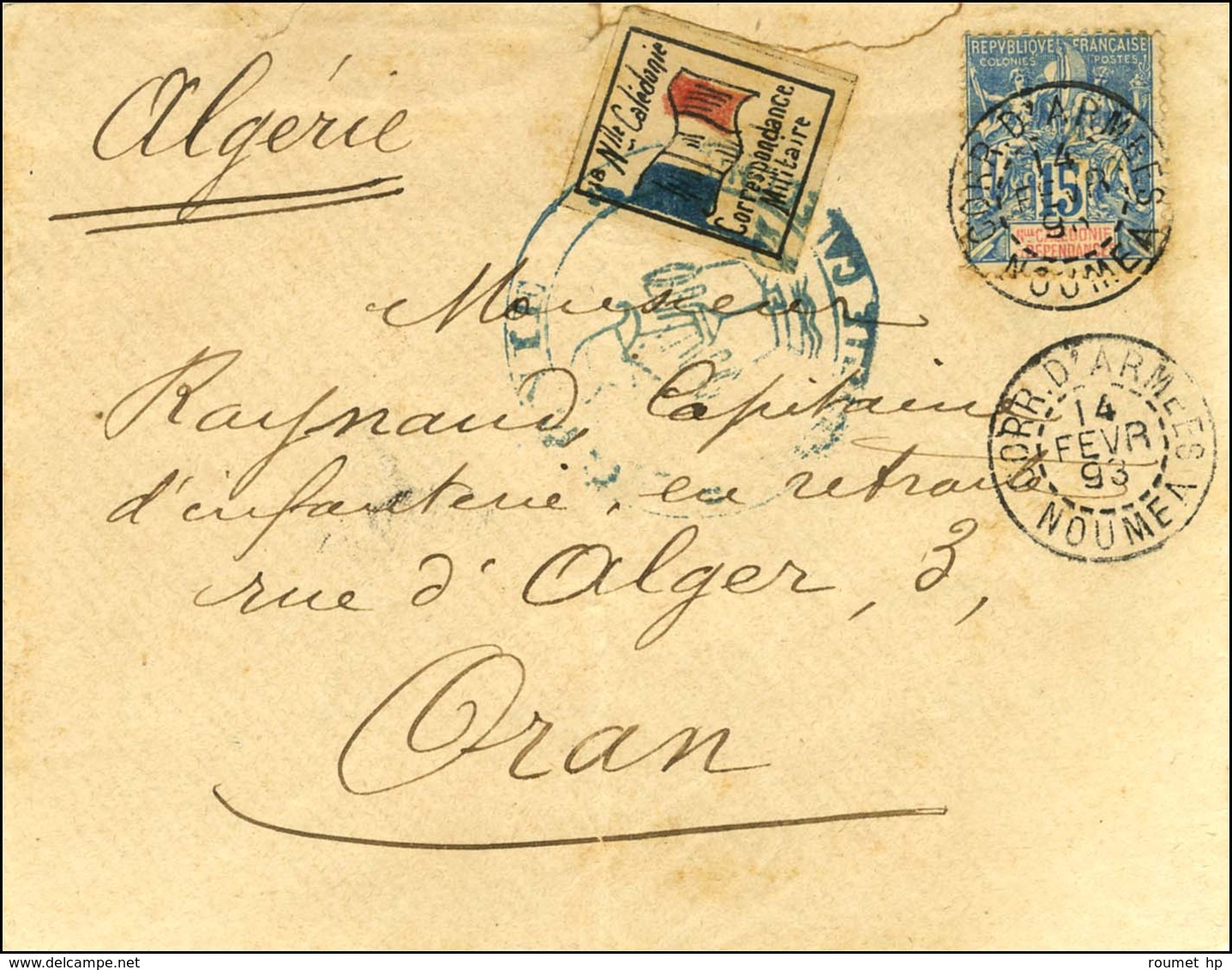 Cad CORR. D'ARMEES / NOUMEA / NC N° 46 + étiquette De Correspondance Militaire Obl Grand Cachet Bleu GENIE / NOUVELLE CA - Other & Unclassified