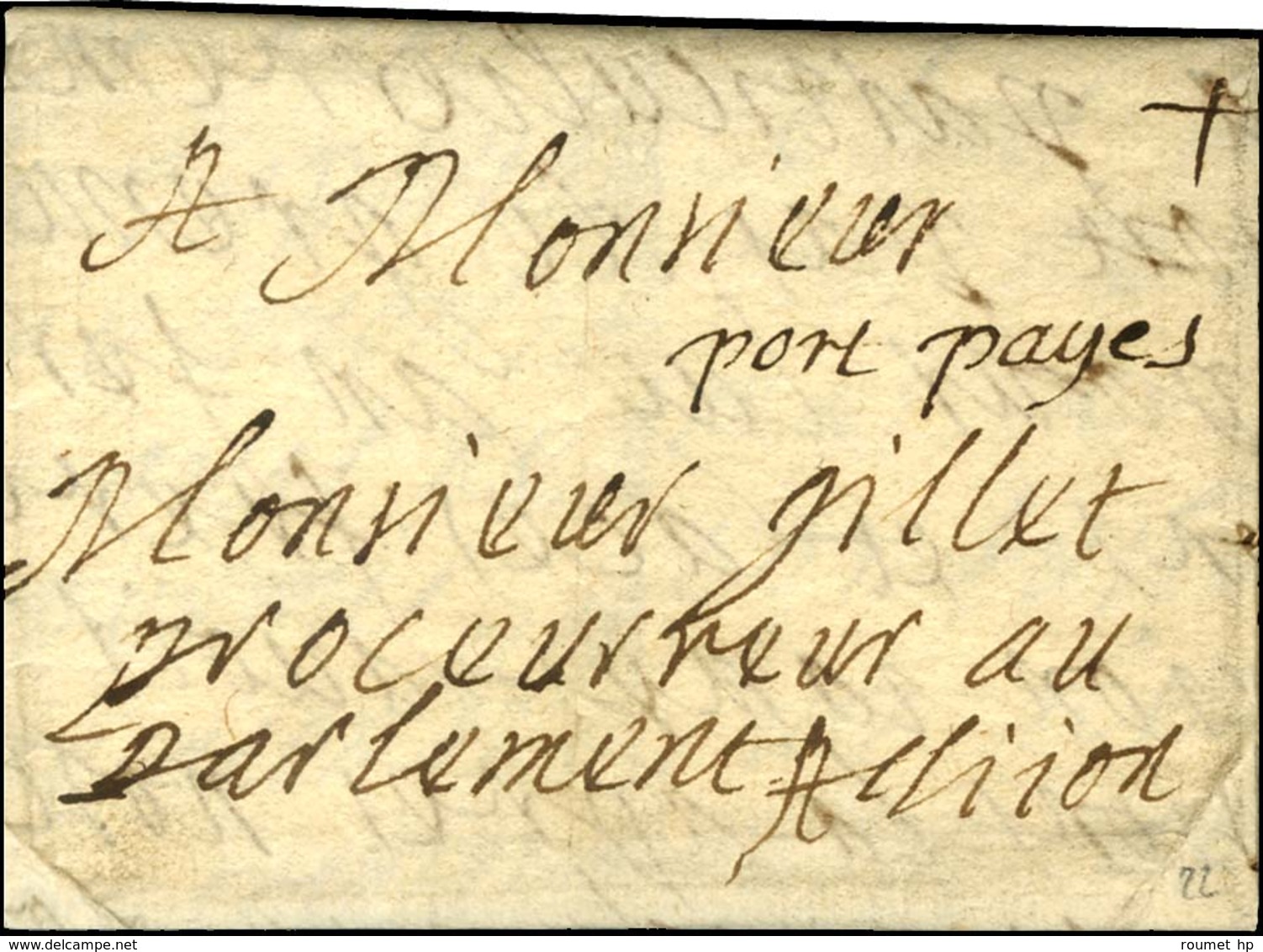 '' Port Payes '' Sur Lettre Avec Texte Daté De Bourg Pour Dijon. 1668. - TB / SUP. - R. - ....-1700: Precursors