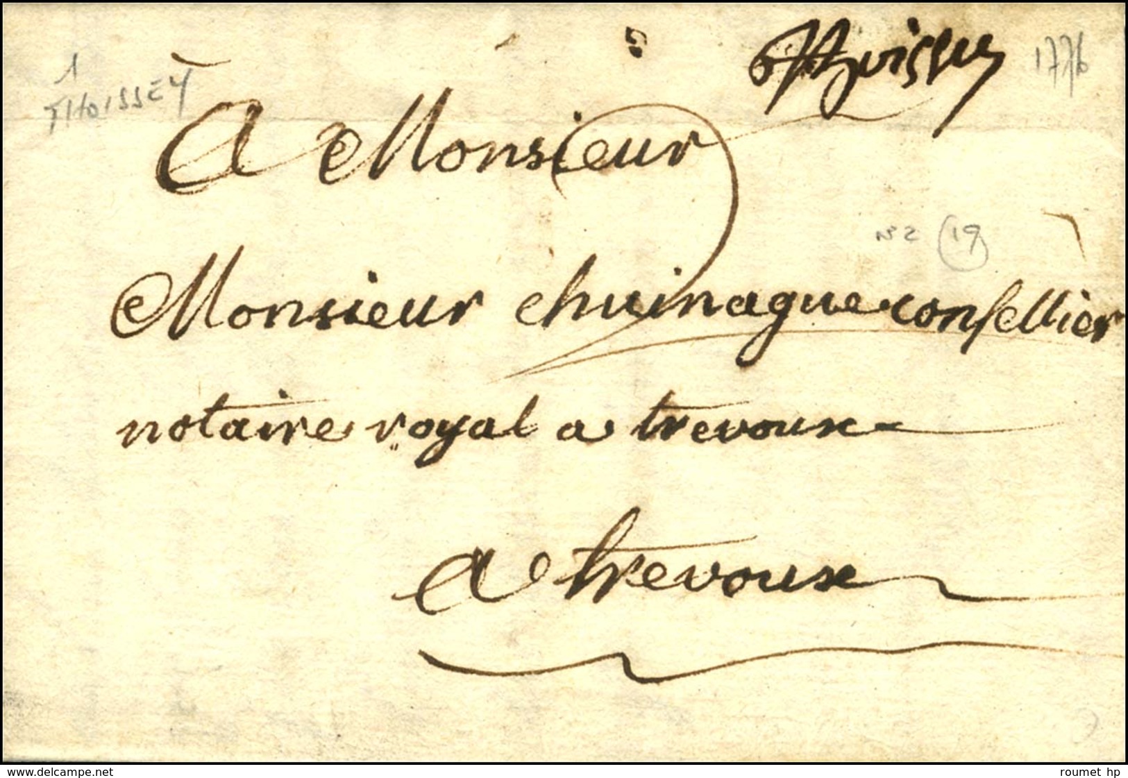 '' Thoissey '' (L N° 2) (Cote : 380). 1776. - TB. - 1701-1800: Precursors XVIII