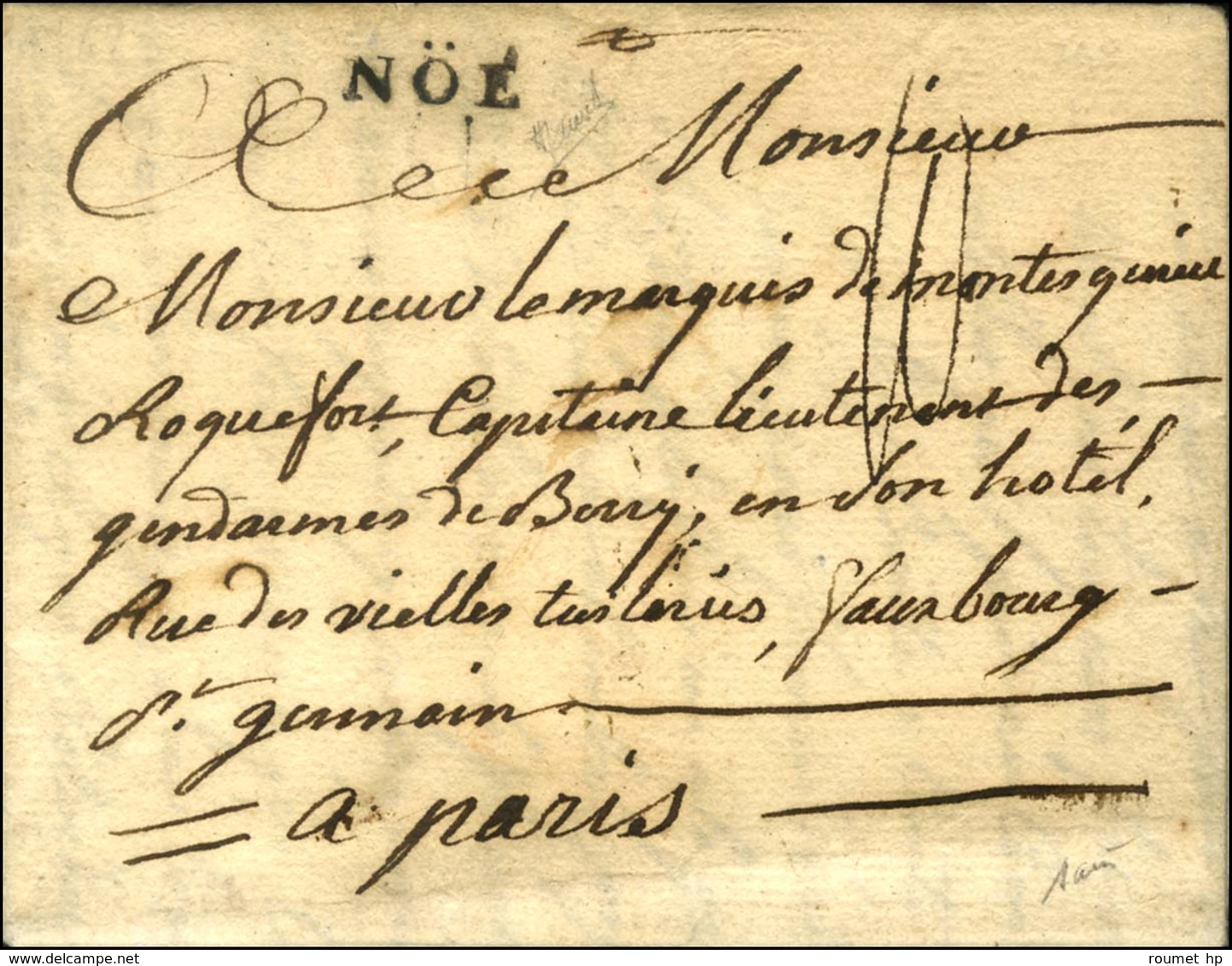 NÖÉ Sur Lettre Avec Texte Daté La Terrasse (L N° 1) (Cote : 220). 1768. - SUP. - 1701-1800: Precursors XVIII