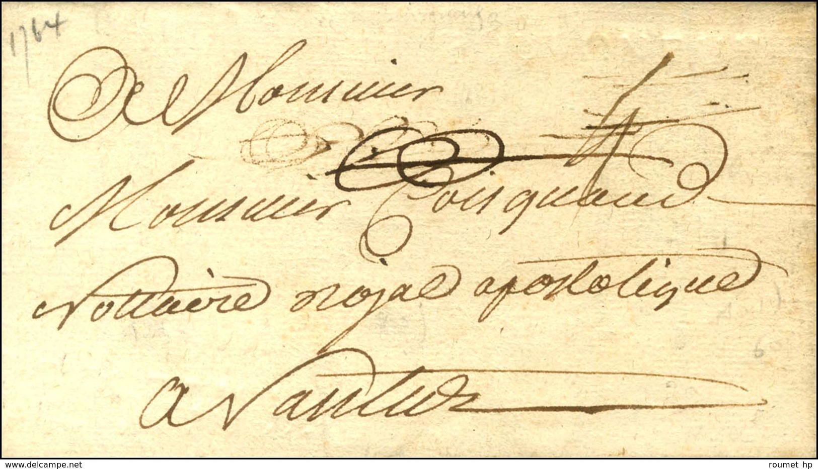 BOURGNEUF (à Sec) (L. N° 2) + Paraphe De Franchise, Taxe 4 Détaxée Sur Lettre Avec Texte Daté 1764. - TB. - R. - 1701-1800: Precursors XVIII