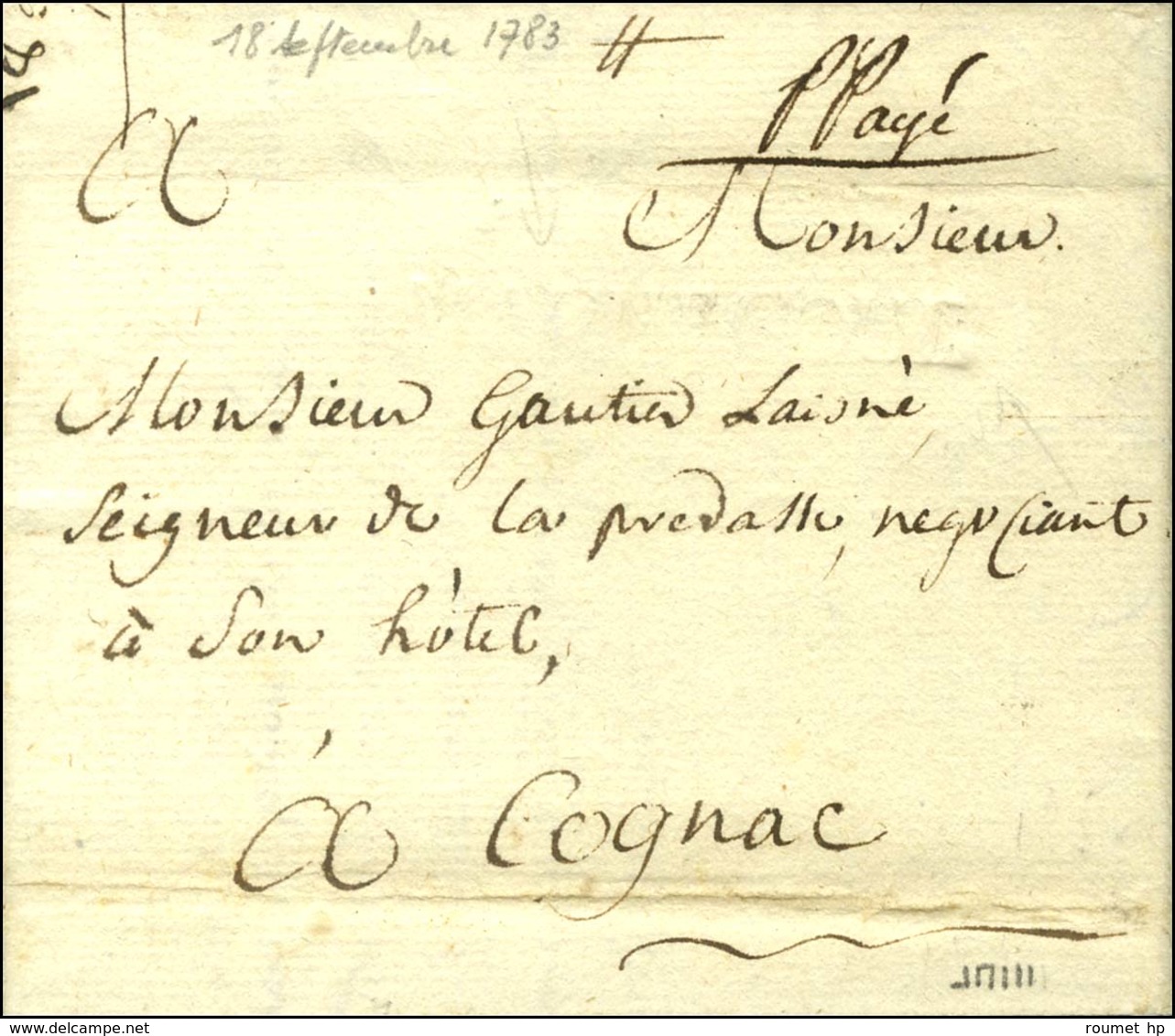 MACHECOUL (à Sec) (L. N° 2a) + '' P. Payé '' (L. N° 4) Sur Lettre Avec Texte Daté 1783. - TB / SUP. - R. - 1701-1800: Precursors XVIII