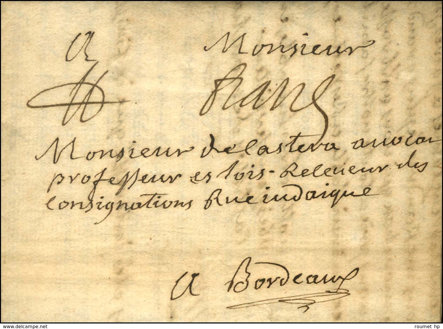 NERAC (L N° 1A à Sec) + '' Franc '' Sur Lettre Avec Texte Daté 1779. - TB. - 1701-1800: Precursors XVIII