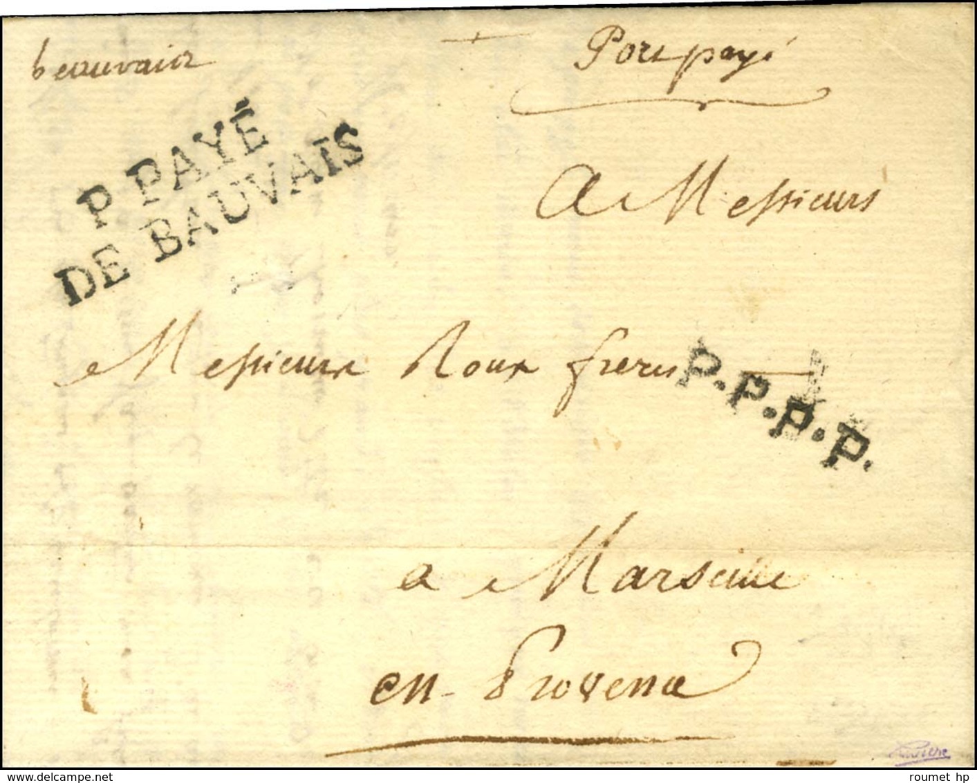 P.PAYE / DE BEAUVAIS (L N° 19) Sur Lettre Avec Texte Daté Le 24 Novembre 1779. - SUP. - R. - 1701-1800: Precursors XVIII
