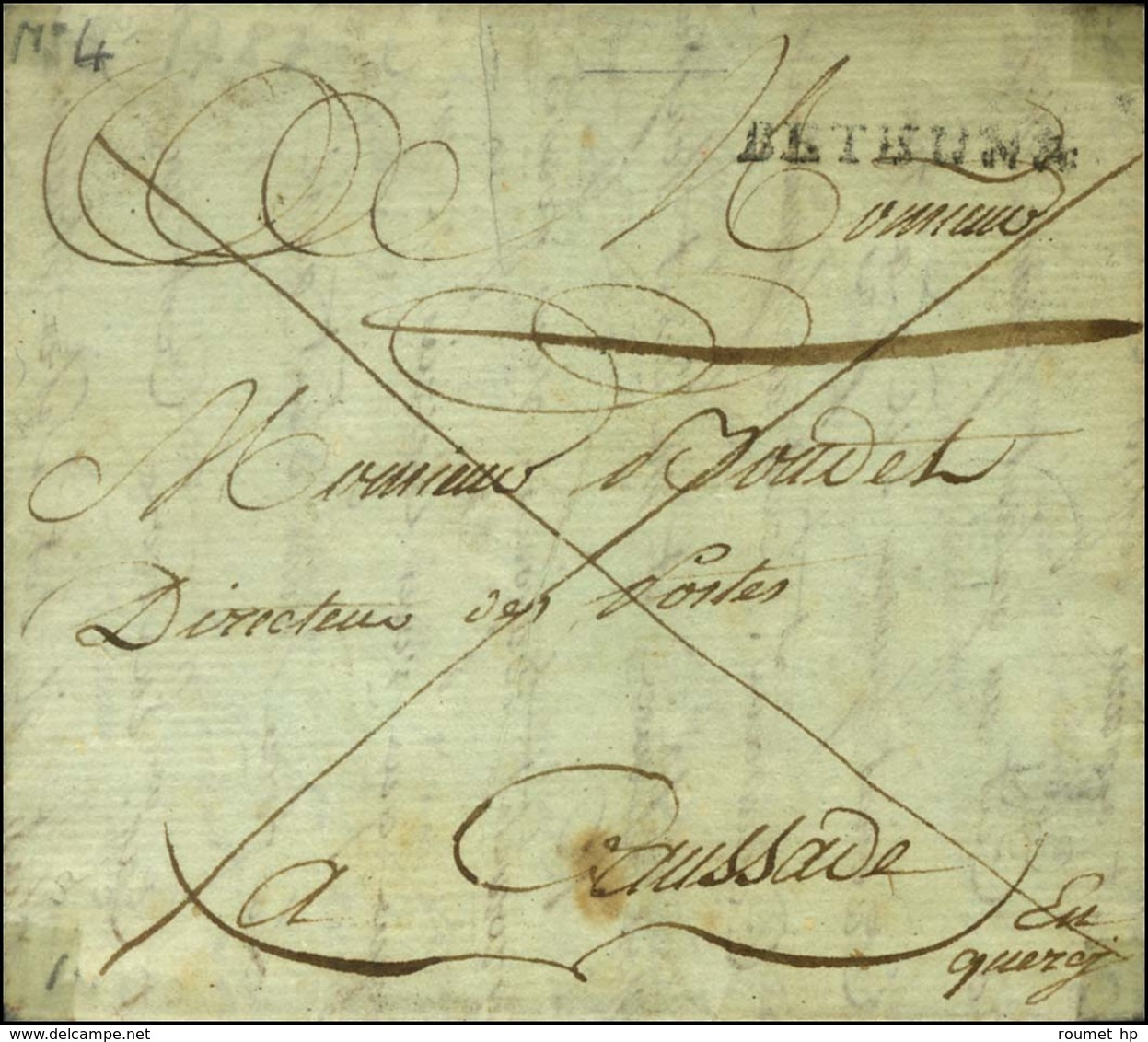 BETHUNE (L N° 4) Sur Lettre Franche (L N° 6) Pour Caussade. 1787. - TB. - R. - 1701-1800: Precursores XVIII