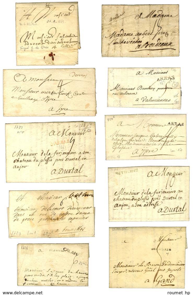 Lot De 18 Marques Postales Différentes Du 18ème Siècle Du Pas De Calais. Très Forte Cote. - TB. - 1701-1800: Precursors XVIII