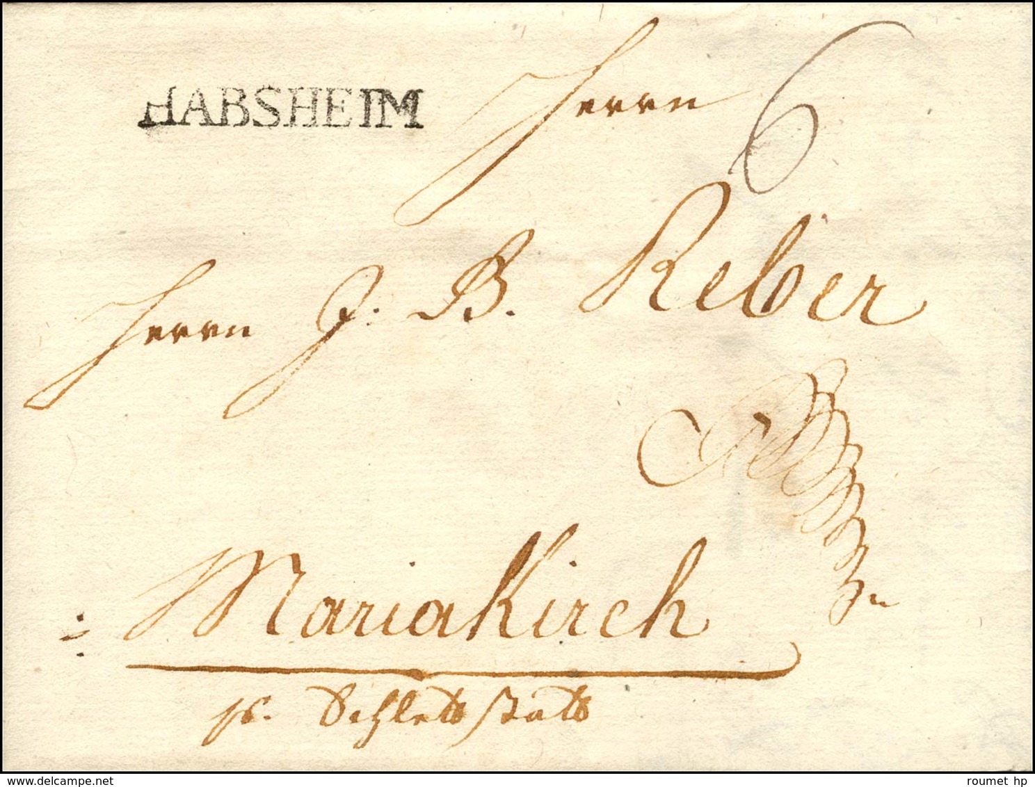 HABSHEIM (L N° 2). 1785. (cote : 450). - SUP. - R. - 1701-1800: Precursores XVIII