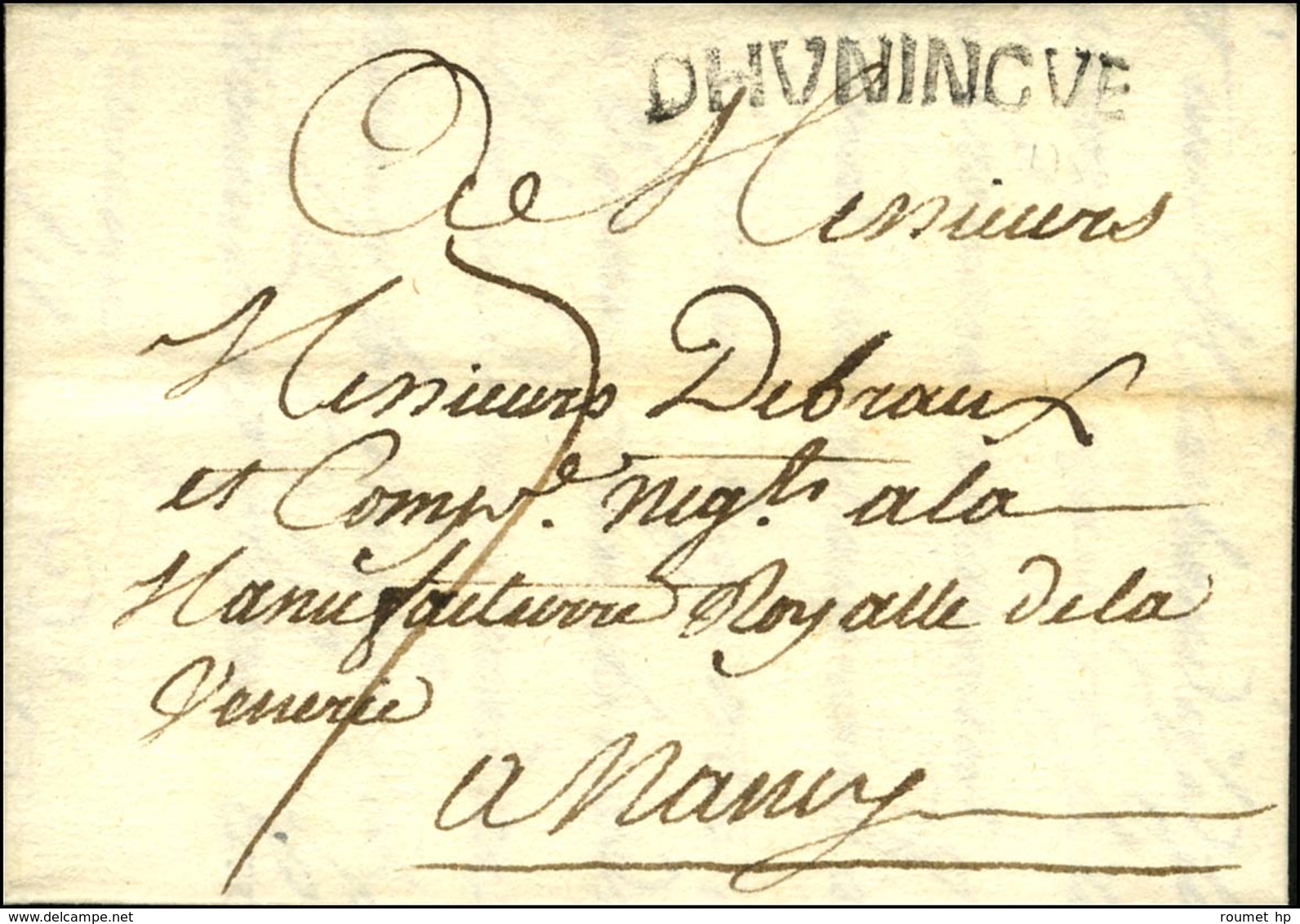 DHVNINGVE (L N° 3) Sur Lettre Avec Texte Comportant Des échantillons De Tissus. 1755. - SUP. - R. - 1701-1800: Precursores XVIII