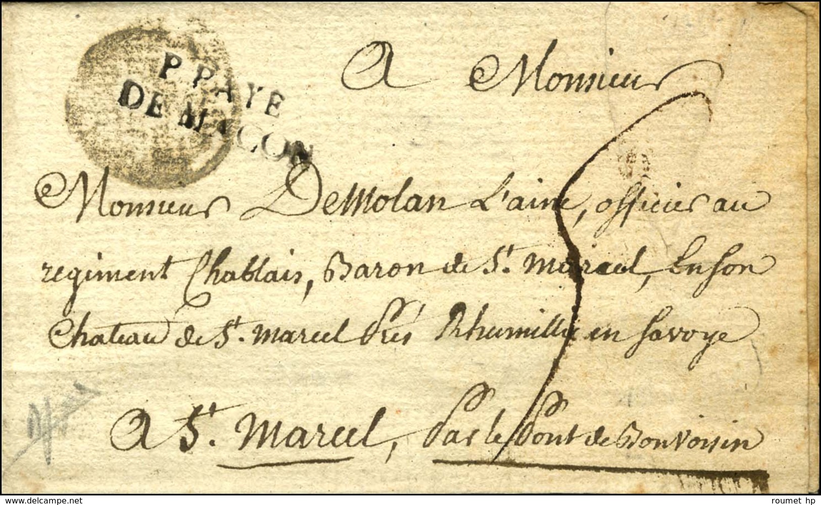 P. PAYE / DE MACON (L N° 1a). 1782. - TB. - R. - 1701-1800: Precursors XVIII