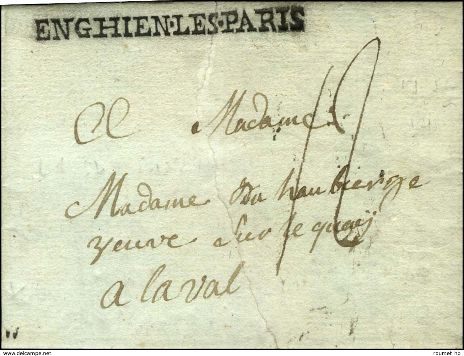 ENGHIEN.LES.PARIS (L N° 1) Sur Lettre Avec Texte Non Daté De Montmorency (Cote : 550). - TB / SUP. - 1701-1800: Precursors XVIII