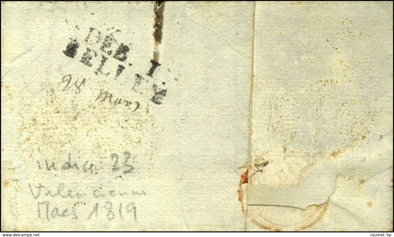 DEB. 1 / BELLEY Sur Lettre Avec Texte Daté De Valenciennes. 1819. - TB. - R. - Other & Unclassified