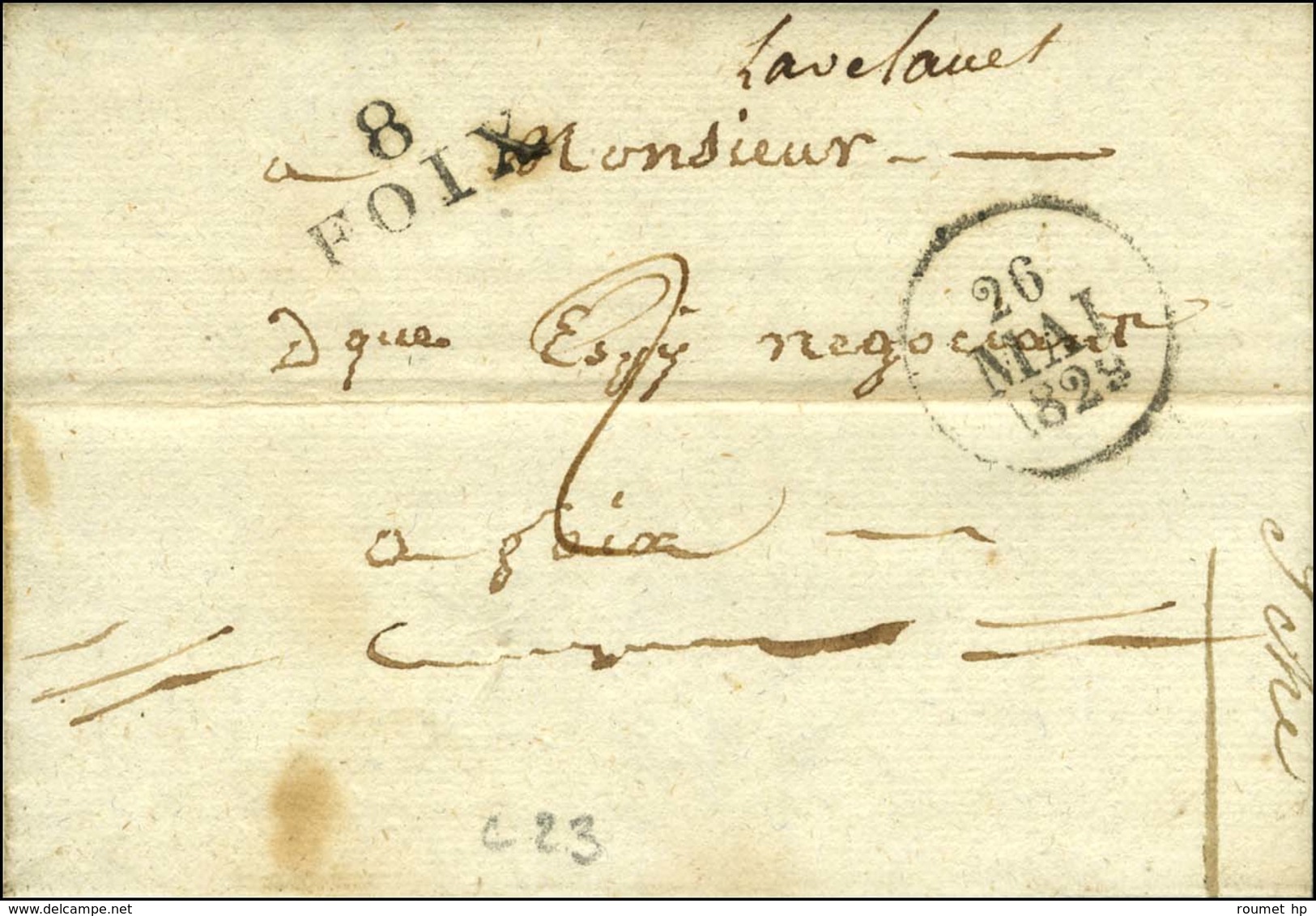 '' Lavelanet '' + 8 / FOIX Dateur A 1829 Sur Lettre Avec Texte Daté Du Camp Redon Le 22 Mai 1829. Rare Association. - SU - Other & Unclassified
