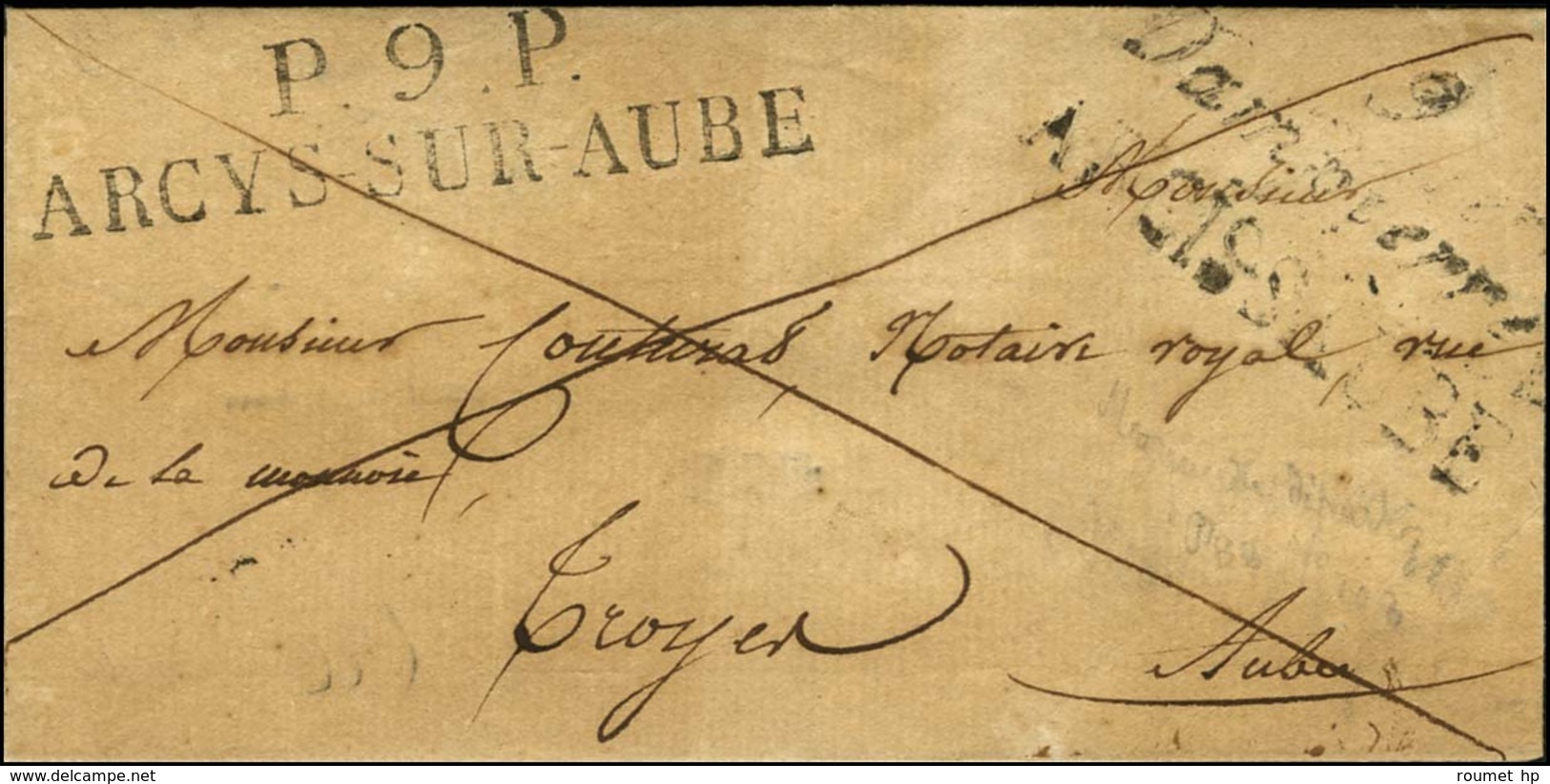 9 / Dampierre / ARCIS-S-AUBE + P.9.P. / ARCYS-SUR-AUBE Sur Lettre Pour Troyes. 1826. - TB. - R. - Other & Unclassified