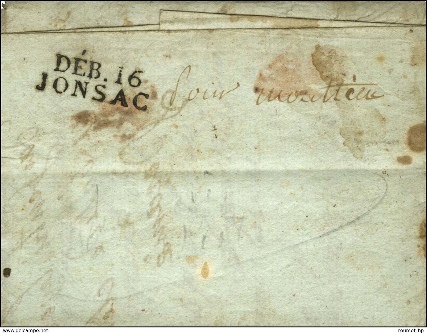 DEB. 16 / JONSAC Sur Lettre Avec Texte Daté 1807. - TB. - R. - Other & Unclassified
