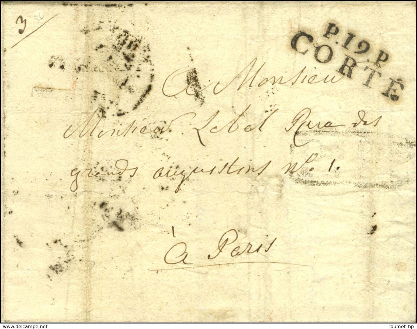 P.19.P. / CORTE Sur Lettre Avec Texte Daté 1823. - SUP. - R. - Other & Unclassified
