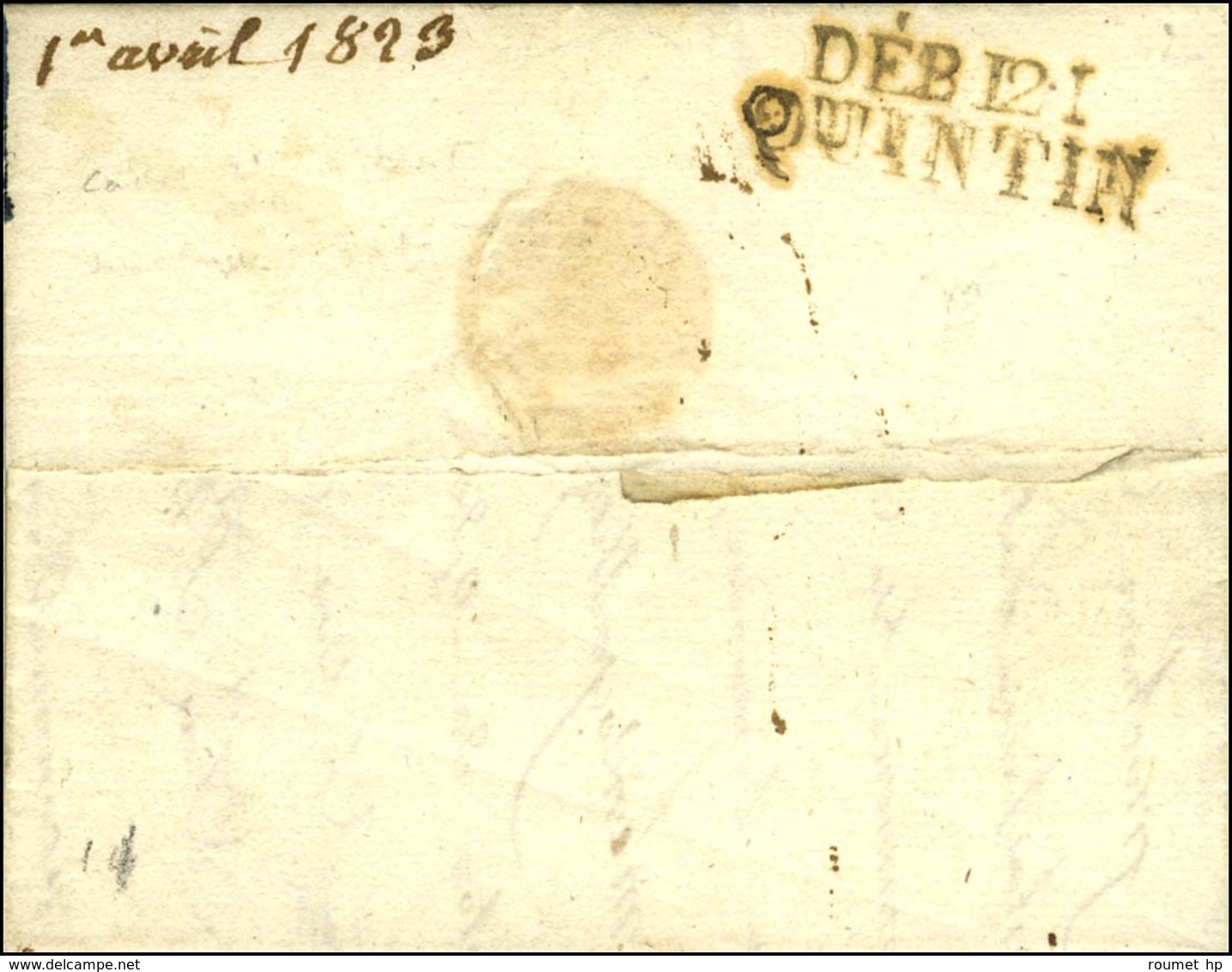 DEB. 21 / QUINTIN Sur Lettre Avec Texte Daté 1823. - TB / SUP. - Other & Unclassified