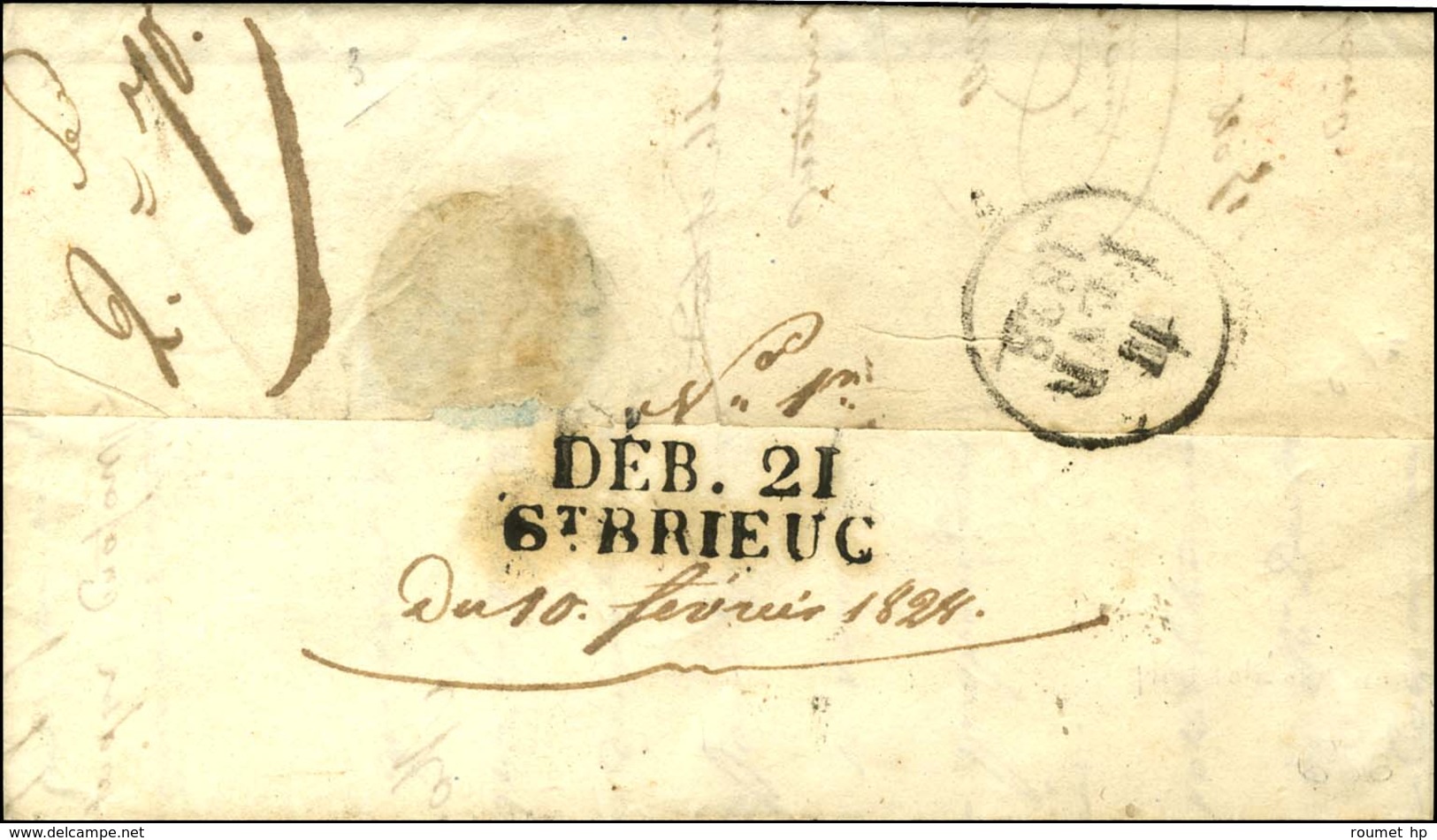 DEB. 21 / ST BRIEUC Sur Lettre Avec Texte Daté 1828. - SUP. - Other & Unclassified
