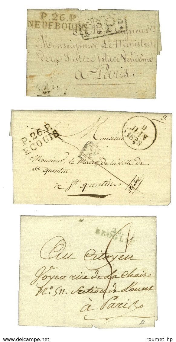 Sélection De 3 Marques Postales De L'Eure (1 PD Et 2 PP). - TB Et SUP. - Other & Unclassified