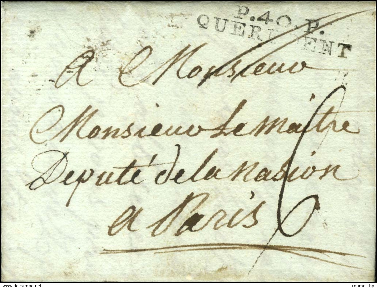 P.40.P. / QUERHOENT Sur Lettre Avec Texte Daté 1791. - TB / SUP. - RR. - Other & Unclassified