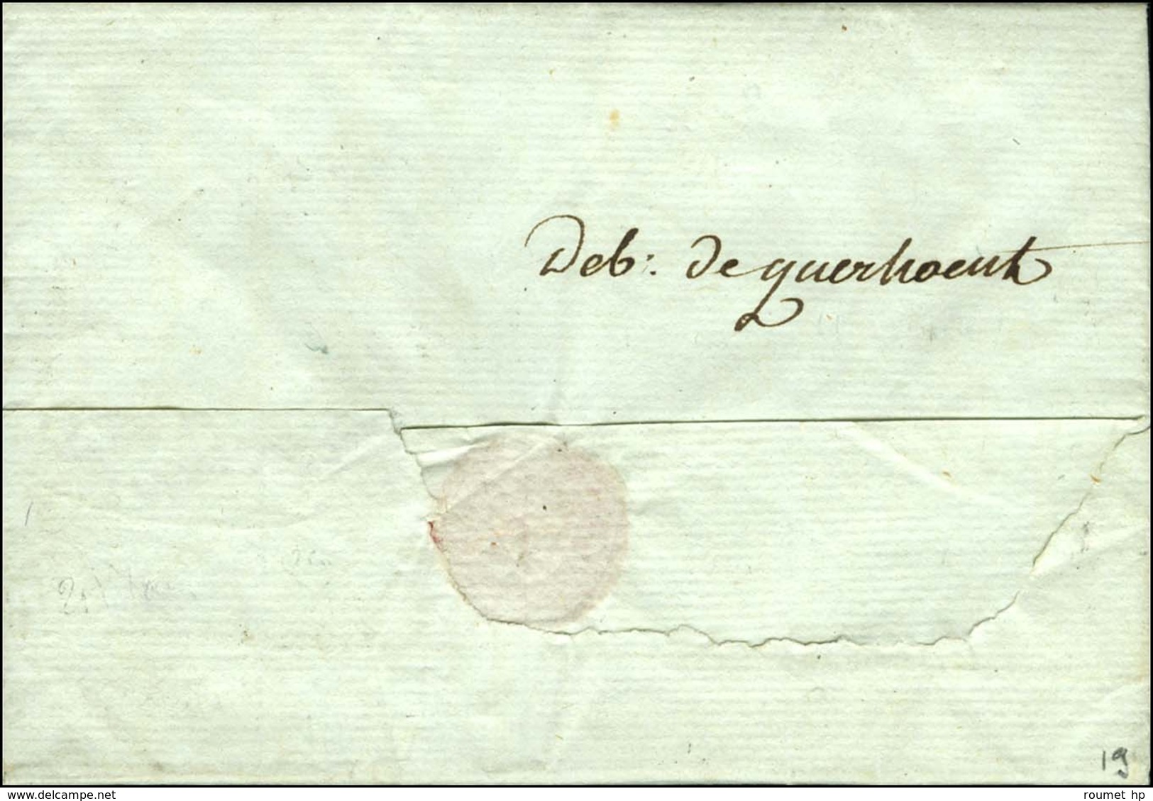 '' Deb. De Querhoent '' Sur Lettre Avec Texte Daté 1789. - TB / SUP. - R. - Other & Unclassified