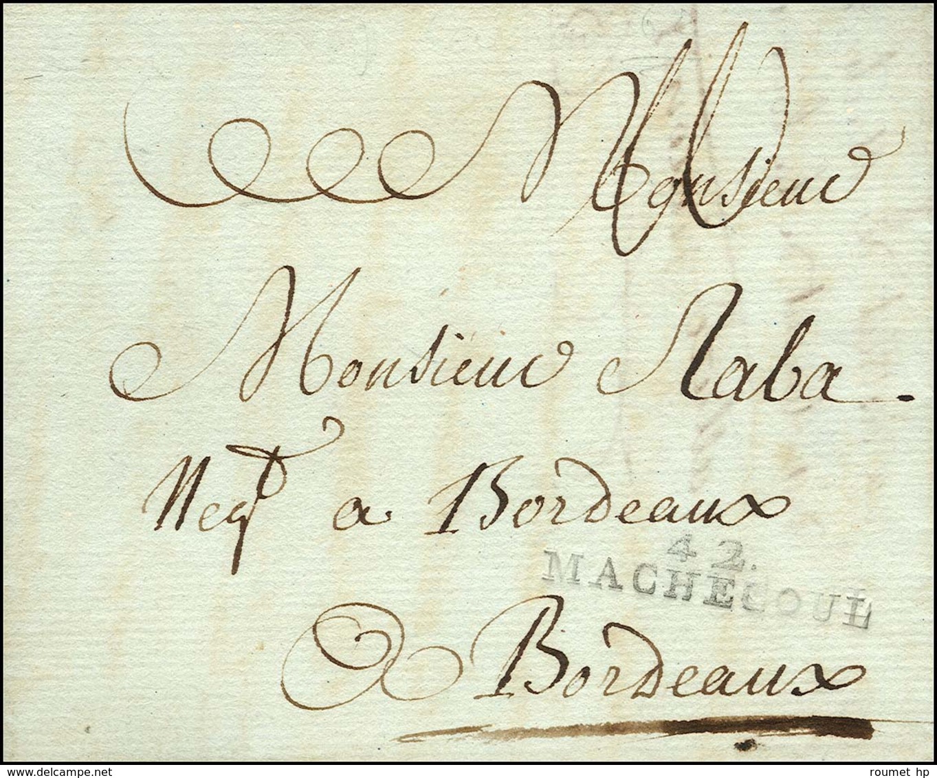 42 / MACHECOUL (35 X 7 Mm) Sur Lettre Avec Texte Non Daté (1793). (cote : 450). - TB. - R. - Other & Unclassified