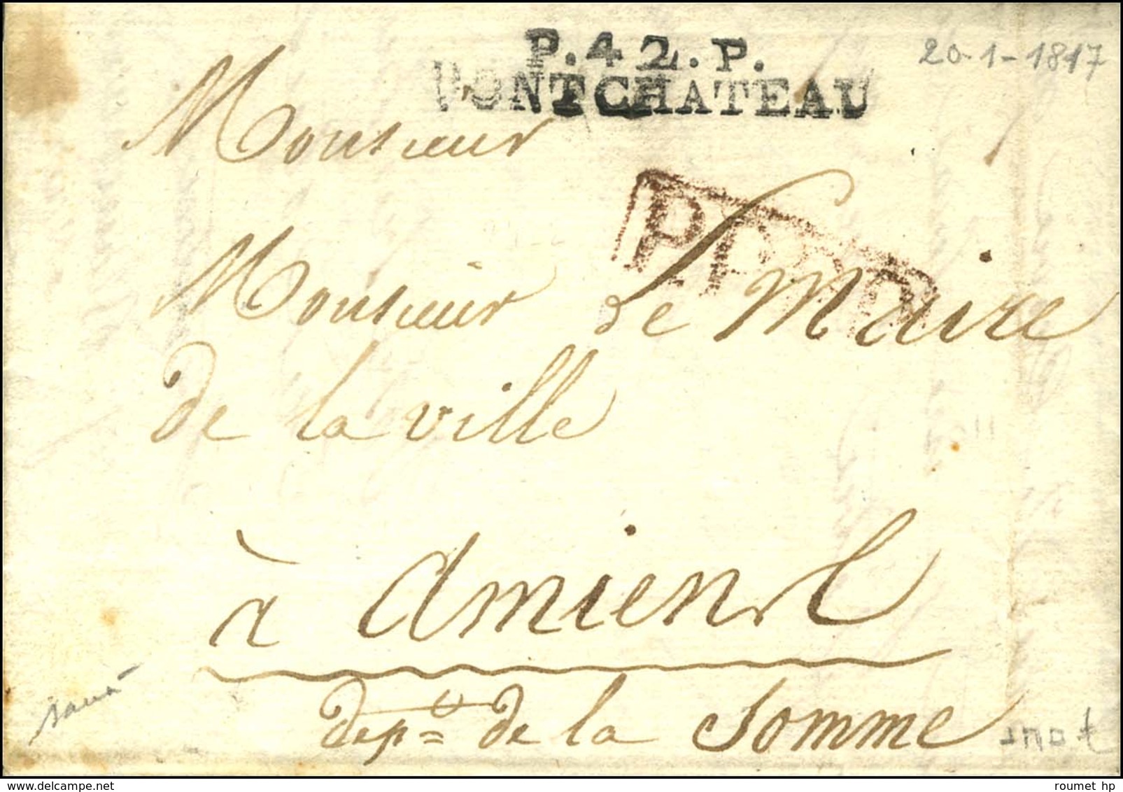 P.42.P. / PONTCHATEAU Sur Lettre Avec Texte Daté 1817. - TB / SUP. - R. - Other & Unclassified