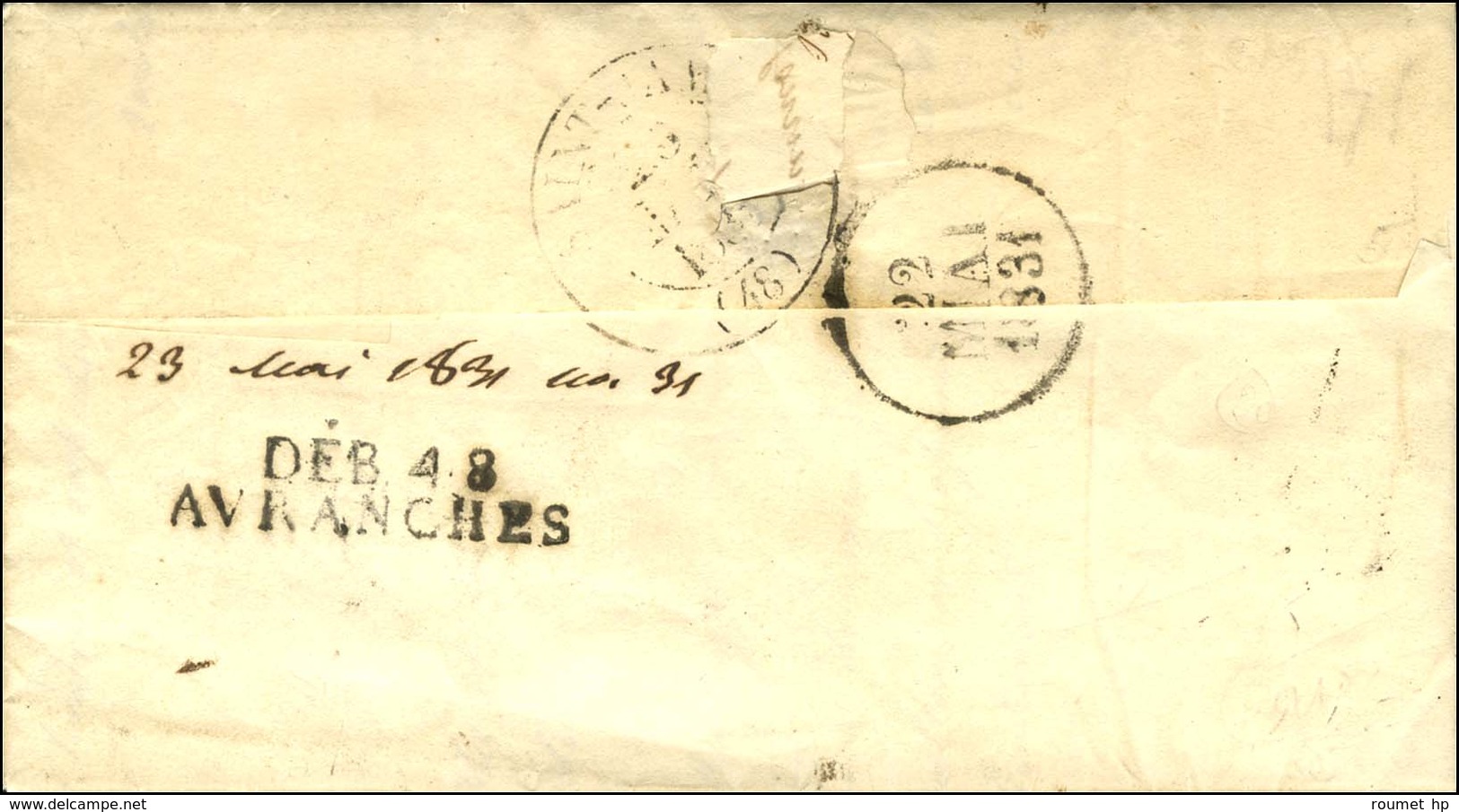 DEB. 48 / AVRANCHES Sur Lettre Avec Texte Daté 1831. - SUP. - R. - Other & Unclassified