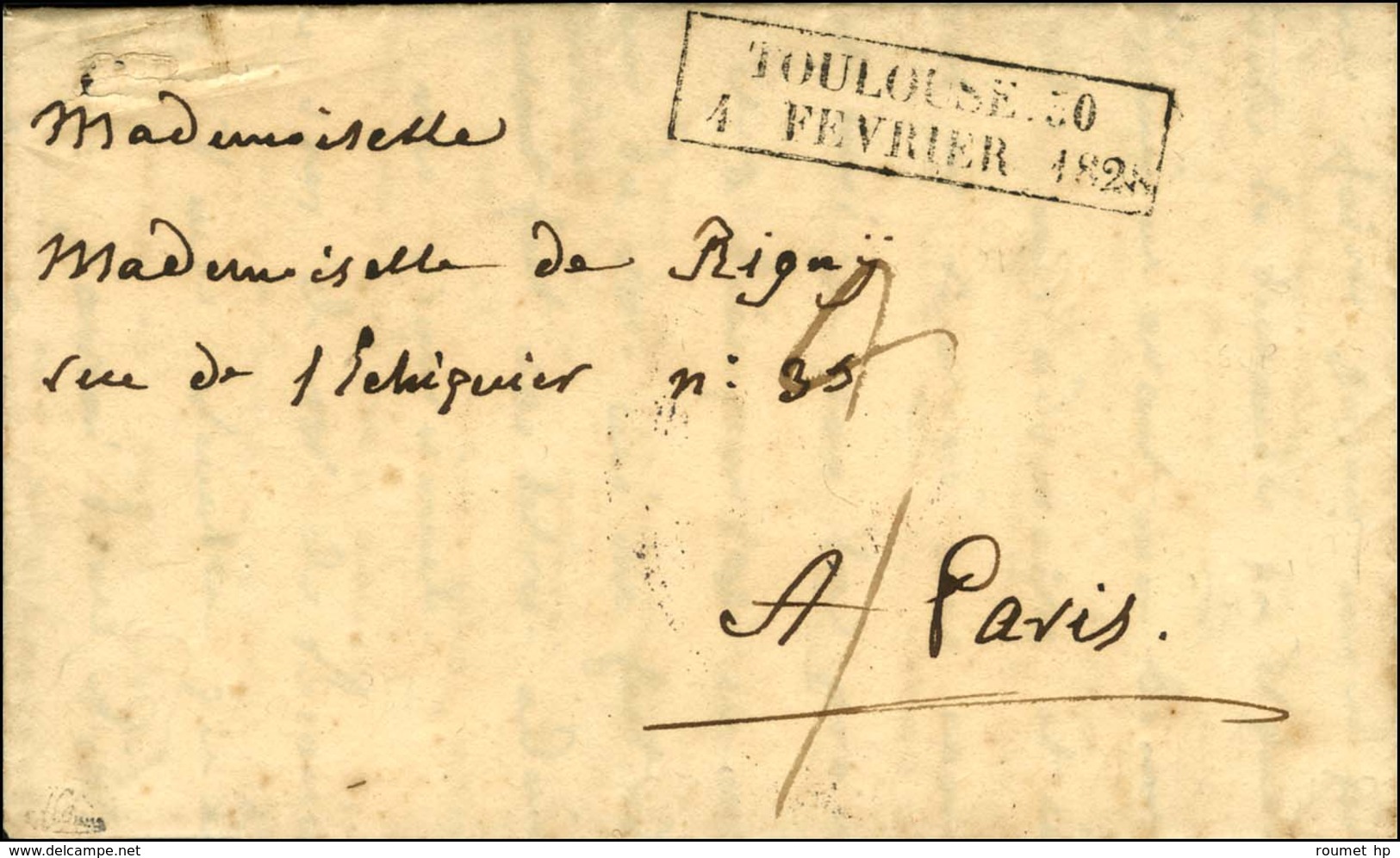 Cachet D'essai Encadré De Février 28 : TOULOUSE 30 / 4 FEVRIER 1828. - SUP. - R. - Other & Unclassified