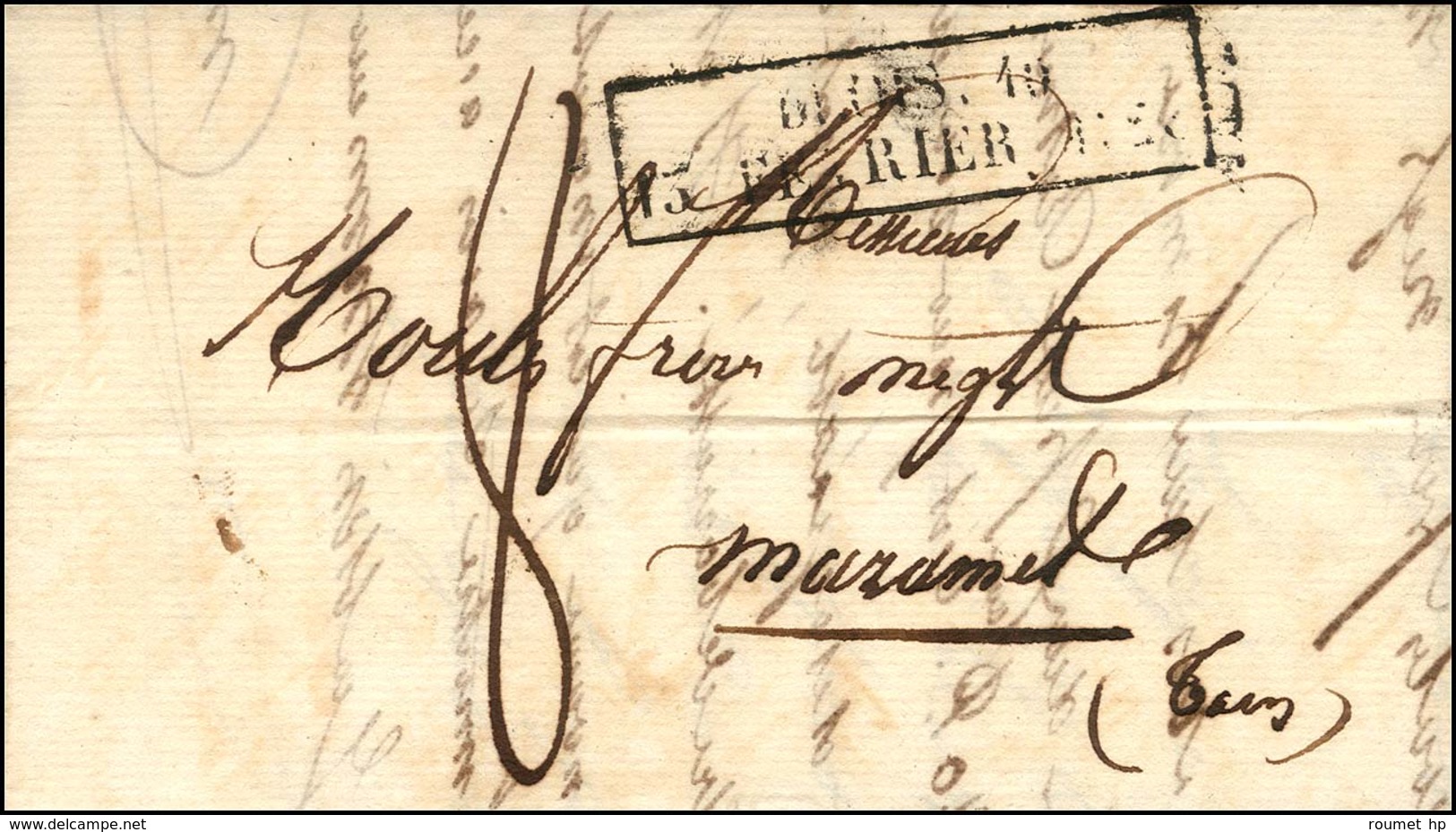 Cachet D'essai Encadré De Février 28 : BLOIS.40 / 13 FEVRIER 1828. (cote : 1800). - B / TB. - R. - Other & Unclassified