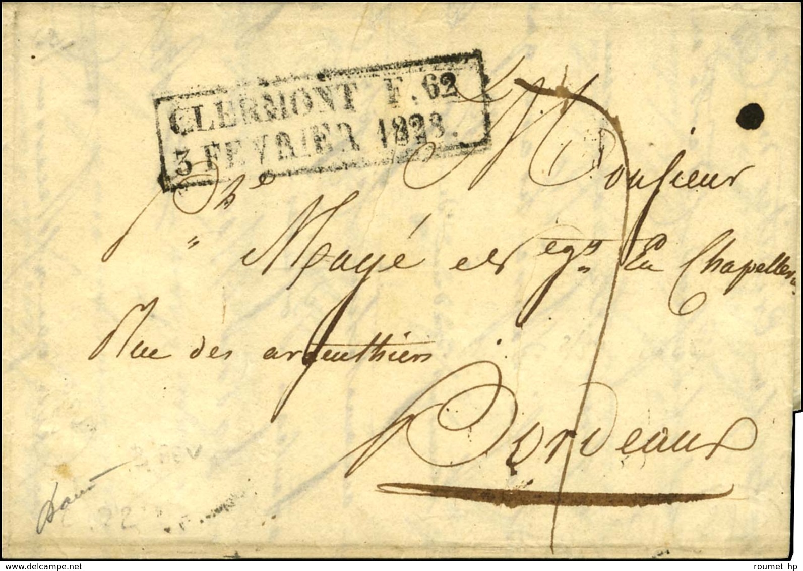 Cachet D'essai Encadré De Février 28 : CLERMONT F 34 / 5 FEVRIER 1828. - TB / SUP. - R. - Other & Unclassified