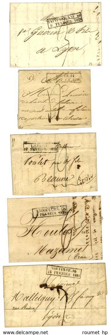 Lot De 5 Cachets D'essai De Février 1828. Forte Cote. - TB. - Other & Unclassified