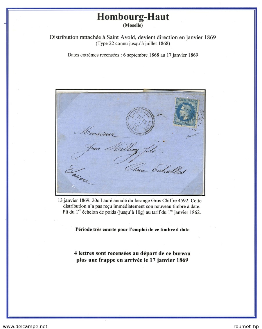 GC 4592 / N° 29 Càd T 23 HOMBOURG-HAUT (55). 1869. - TB / SUP. - RRR. - Other & Unclassified