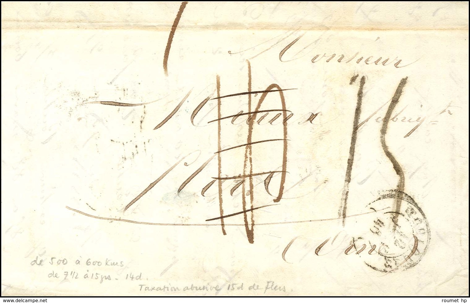 Càd T 15 TOULOUSE (30), Taxe Manuscrite 14 Rectifiée 15 Au Tampon (FL). 1846. - TB. - R. - Other & Unclassified