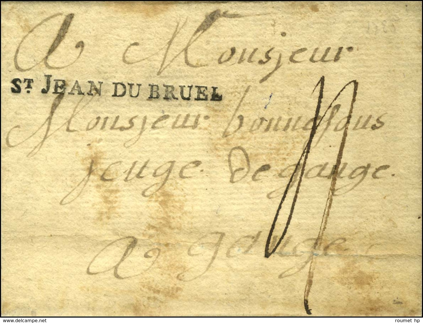 ST JEAN DU BRUEL (L N° 1). 1783. - TB / SUP. - R. - Other & Unclassified