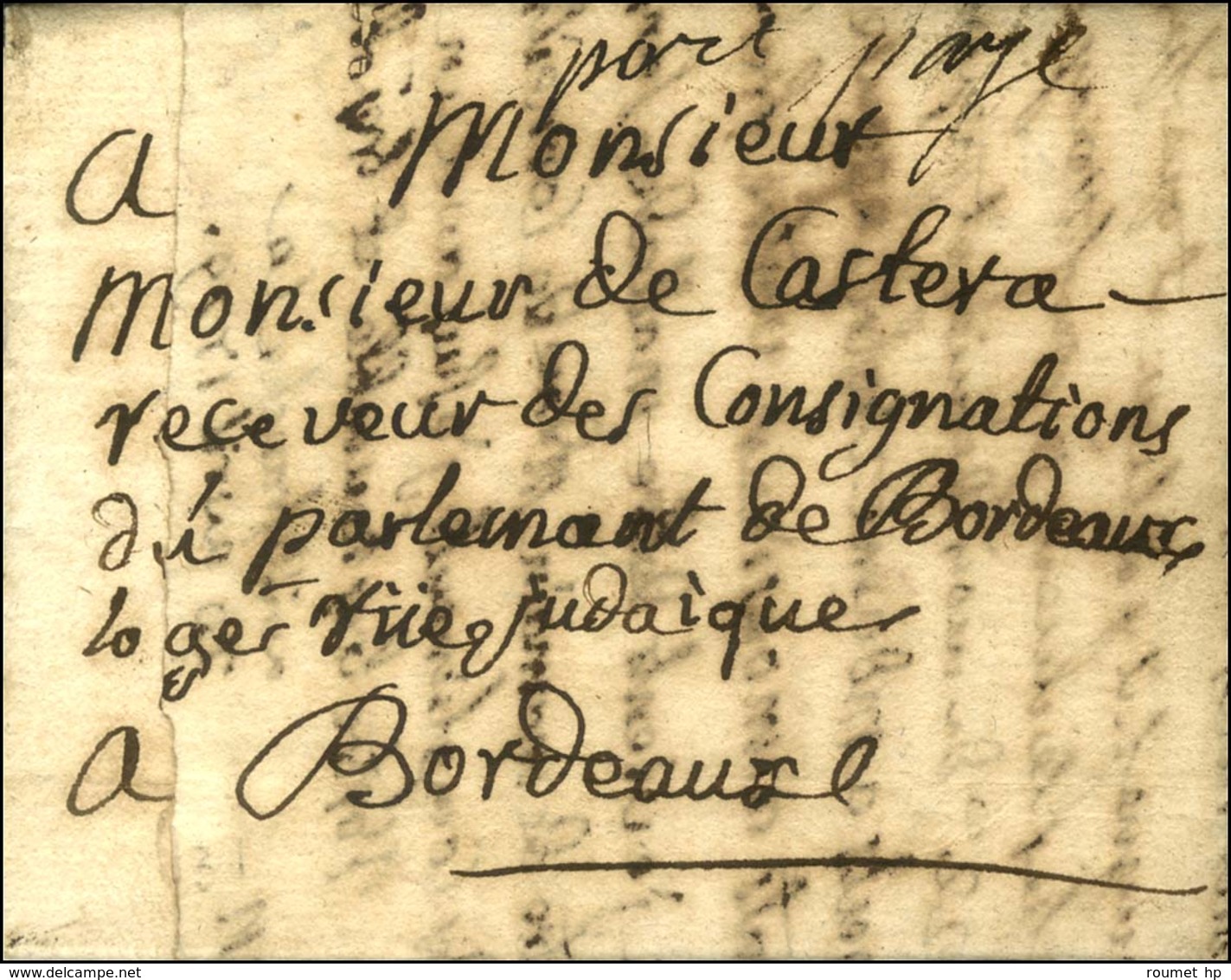 Lettre Avec Texte Daté De Villefranche Le 20 Avril 1779. Au Recto, Mention Manuscrite '' Port Payé '' (L N° 11). - TB. - Other & Unclassified