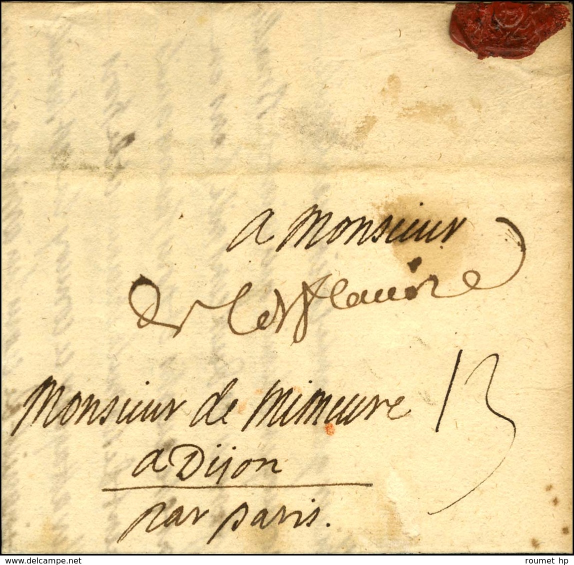 '' De L De Flandre '' Sur Lettre Avec Texte Daté '' Au Camp D'Hassum Le 12 Juillet 1702 ''. - TB. - R. - Sellos De La Armada (antes De 1900)