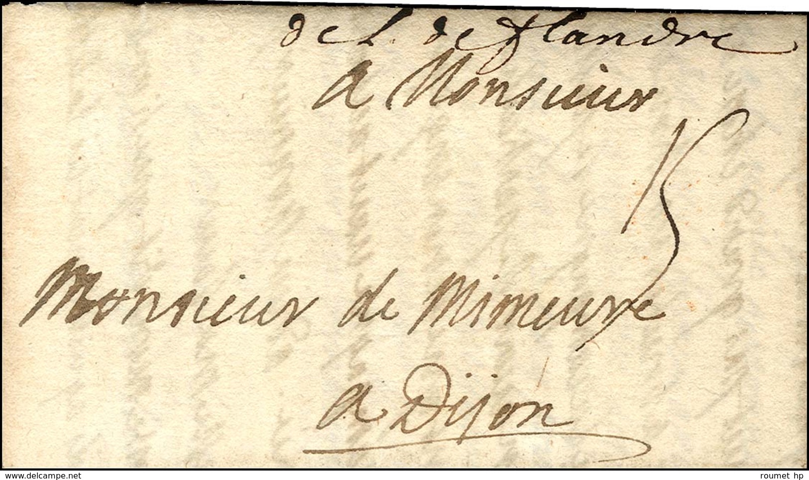 Marque Manuscrite '' De L'Arm De Flandre '' Sur Lettre Avec Texte Daté Au Camp De Jauche Le 11 Juillet 1705. - TB / SUP. - Sellos De La Armada (antes De 1900)