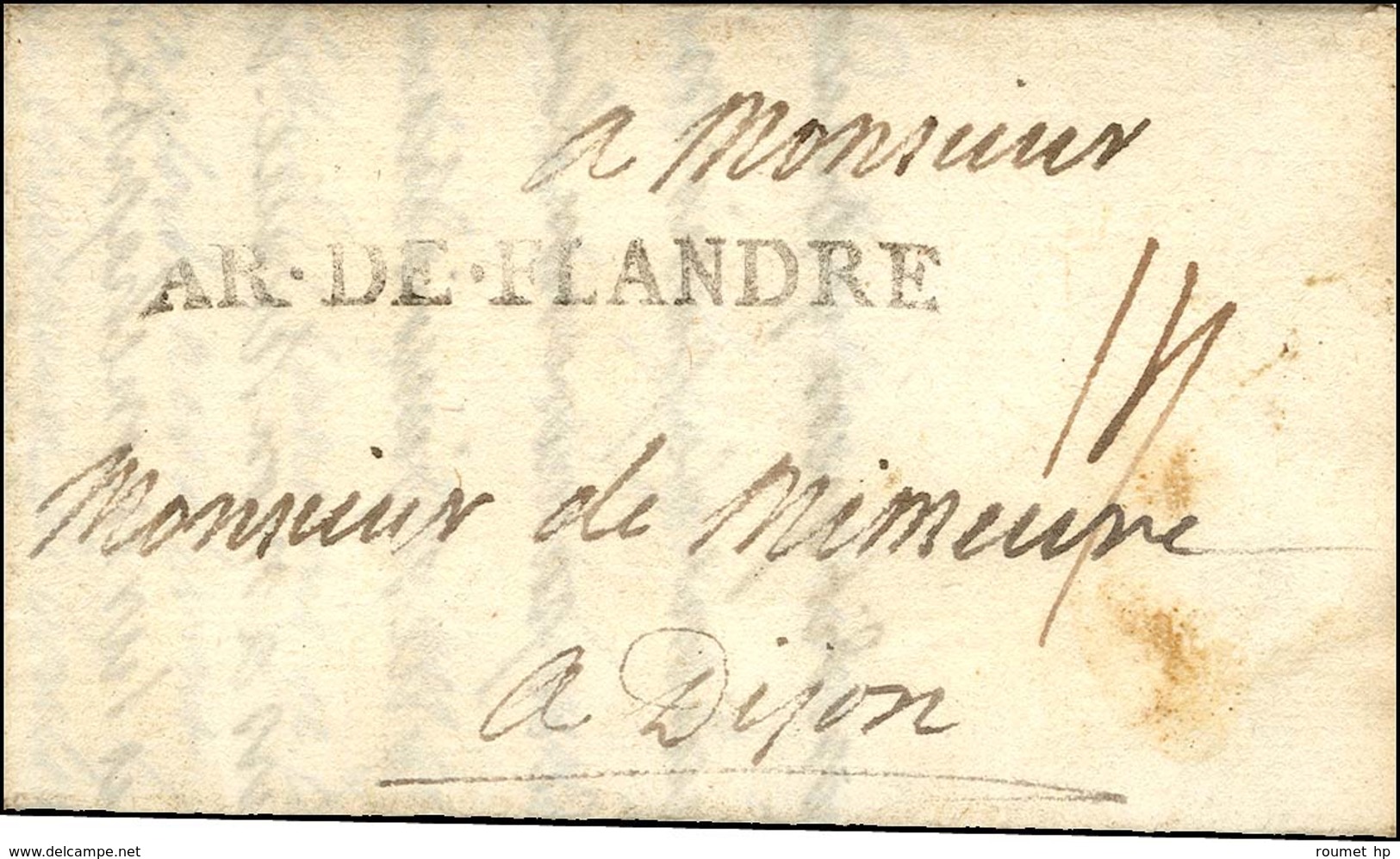 AR.DE.FLANDRE Sur Lettre Avec Texte Daté Au Camp De Frelinghen Le 2 Septembre 1706. - SUP. - R. - Sellos De La Armada (antes De 1900)