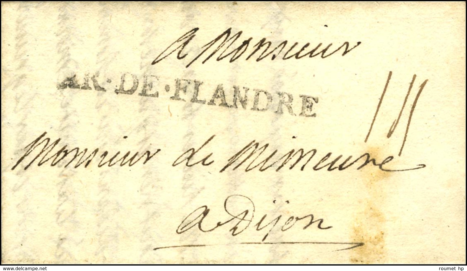 AR.DE.FLANDRE Sur Lettre Avec Texte Daté '' Au Camp De Frelinghein Le 6 Septembre 1706 ''. - TB / SUP. - R. - Army Postmarks (before 1900)