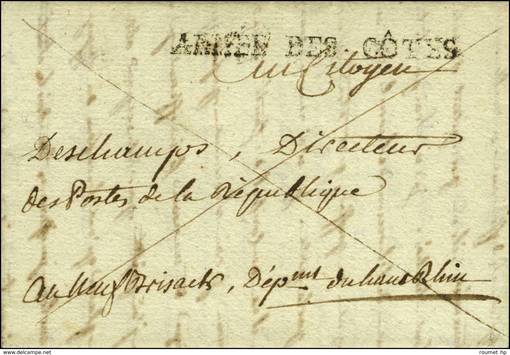 ARMEE DES COTES Sur Lettre Avec Texte Daté De Nantes Le 26 Aout 1793. - TB / SUP. - R. - Army Postmarks (before 1900)