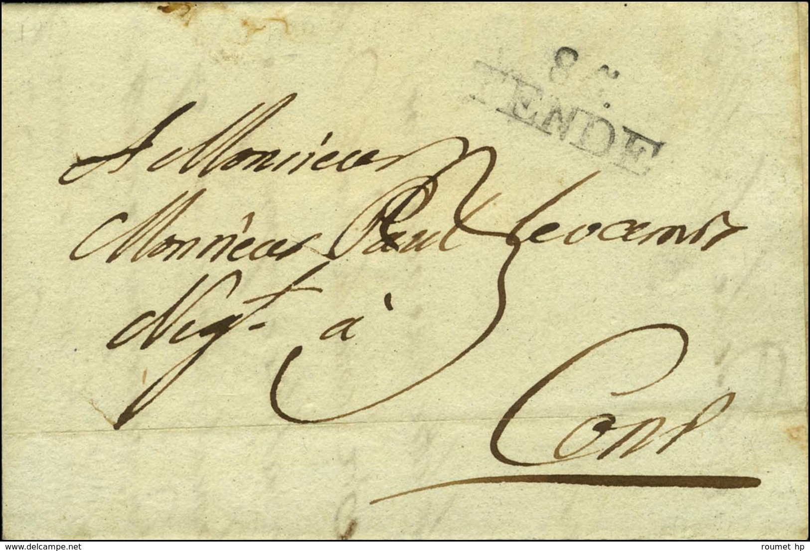 85 / TENDE Sur Lettre Avec Texte Daté Du 6 Mars 1813 Pour Coni. - TB / SUP. - R. - 1792-1815 : Departamentos Conquistados