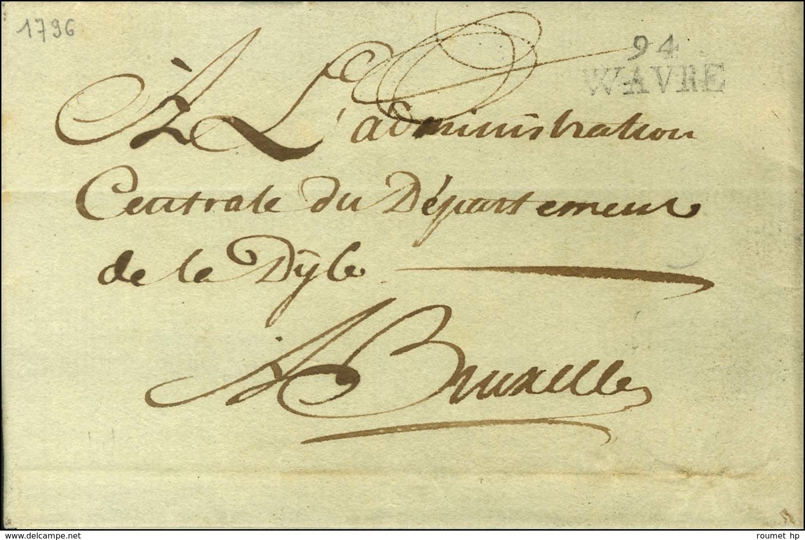 94 / WAVRE Sur Lettre En Franchise. 1796. - TB / SUP. - R. - 1792-1815: Départements Conquis