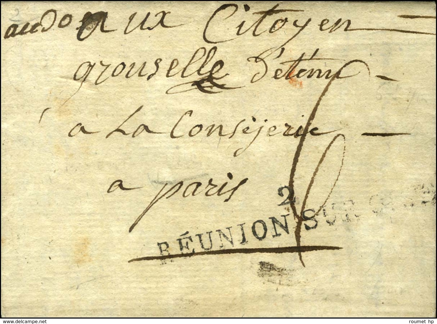 2 / REUNION SUR OISE (NR De Guise) Sur Lettre Avec Texte Adressé à Un Détenu à La Conciergerie à Paris. Au Verso, Mentio - Civil Frank Covers