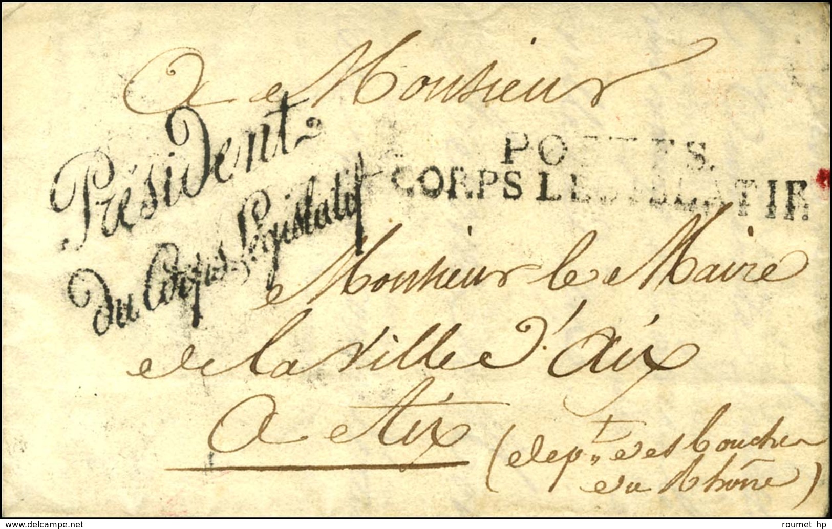 ' Président / Du Corps Législatif ' (S N° 1543) Sur Lettre Avec Texte Daté De Paris Le 11 Août 1808. - TB / SUP. - Civil Frank Covers