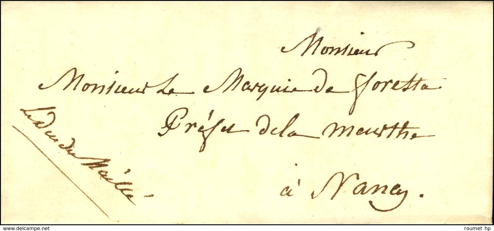 Franchise Manuscrite '' Le Duc De Maillé '' (S. N° 4285) Sur Lettre Avec Texte Daté De Paris 1827. - SUP. - Civil Frank Covers