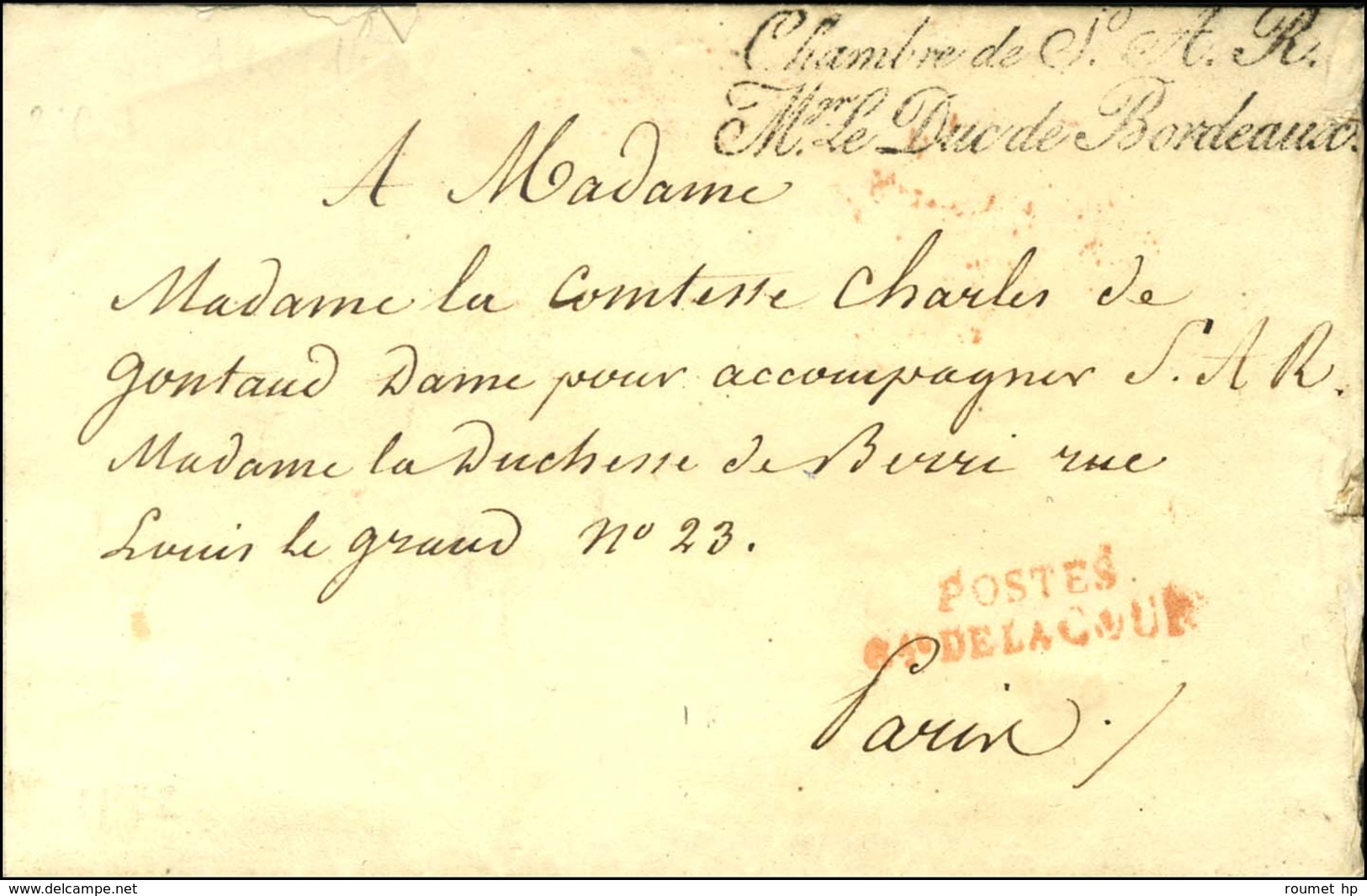 Chambre De SAR / Mr Le Duc De Bordeaux (S. N° 3667) Sur Lettre Avec Texte Daté De Paris. 1822. - TB / SUP. - Civil Frank Covers