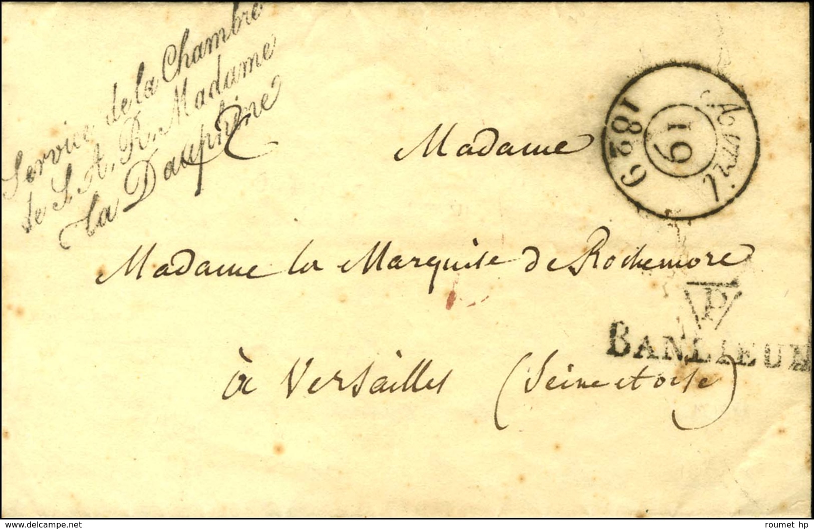 Service De La Chambre / De SAR Madame / La Dauphine (S. N° 4138) Sur Lettre Avec Texte Daté De Paris Le 18 Avril1829 Et  - Civil Frank Covers